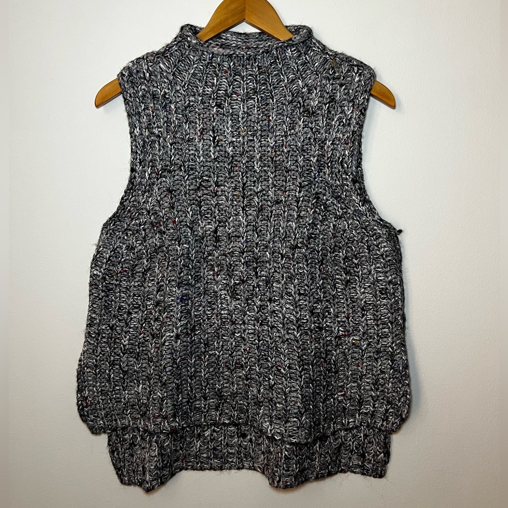 Anthropologie Moth Joelle Gray Speckled Hi Low Sweater Vest Tank Small